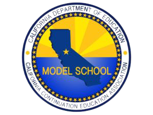 Logo for the California Model Continuation School award.